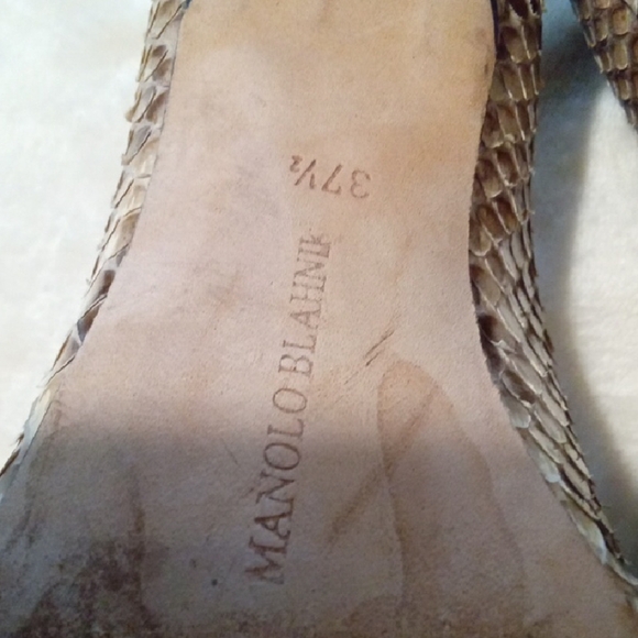 Manolo Blahnik Snakeskin Heels - Brown and Cream - Picture 5 of 6